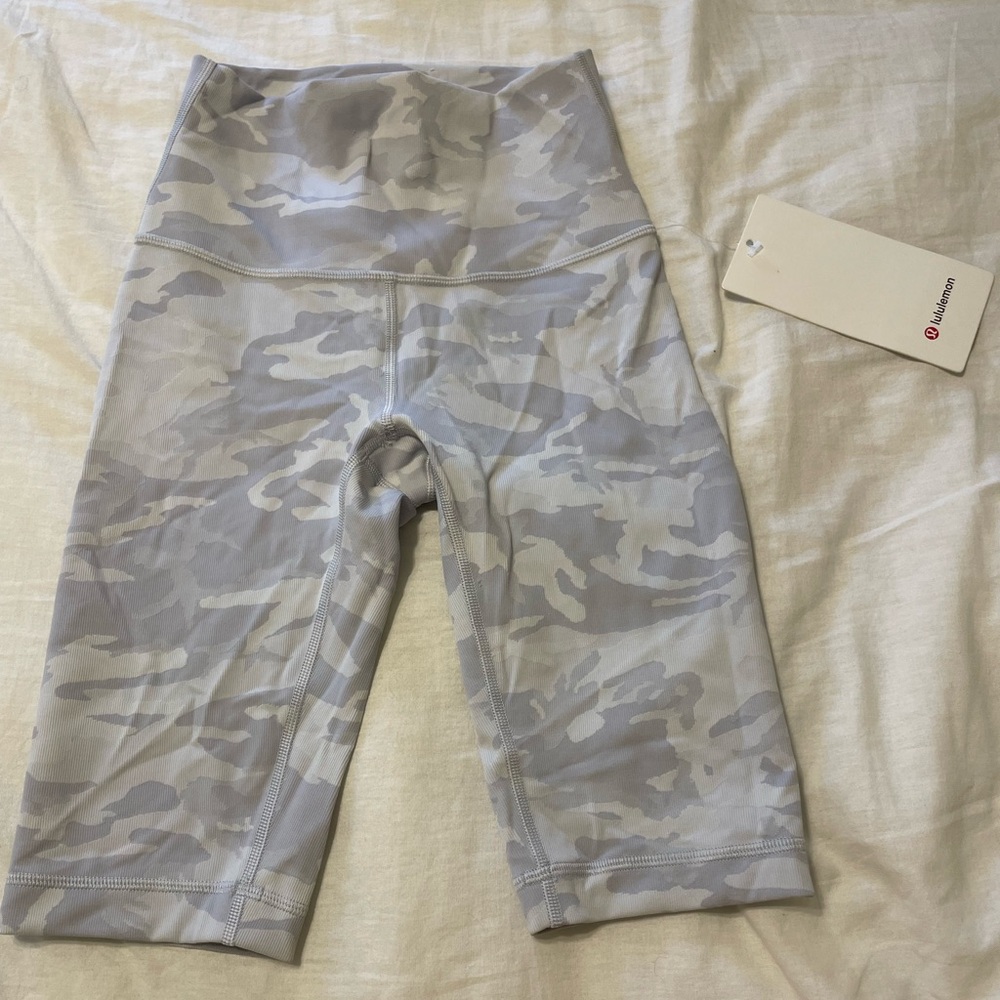 Lululemon white camo biker shorts